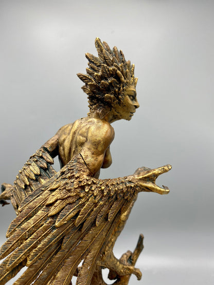 Harpy Statue, Hand Painted Resin Sculpture | Mythical Creature Figurine | Unique Legendary Bird Woman Figurine. Fantasy Art Decor - -