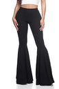 Solid Wide Leg High Waist Pants Women Black