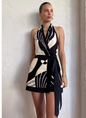 ChicSilhouette Backless Halter Dress - black M - dress