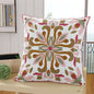 Embroidered Throw Pillow Cover 18x18inch Bird Floral Pillowcase 100% Cotton