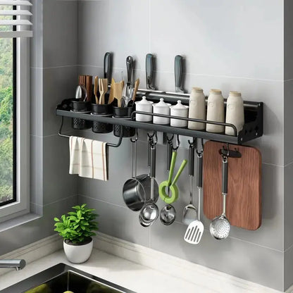 Punch-Free Kitchen Shelf Wall-Mounted Multi-Functional Storage Rack