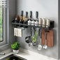 Punch-Free Kitchen Shelf Wall-Mounted Multi-Functional Storage Rack 70cm10 hook