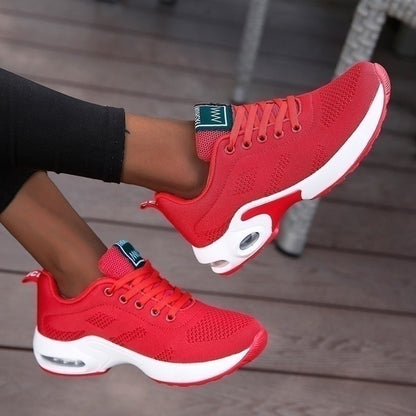 Womens Breathable Casual Running Shoes - Red 38 - shoes