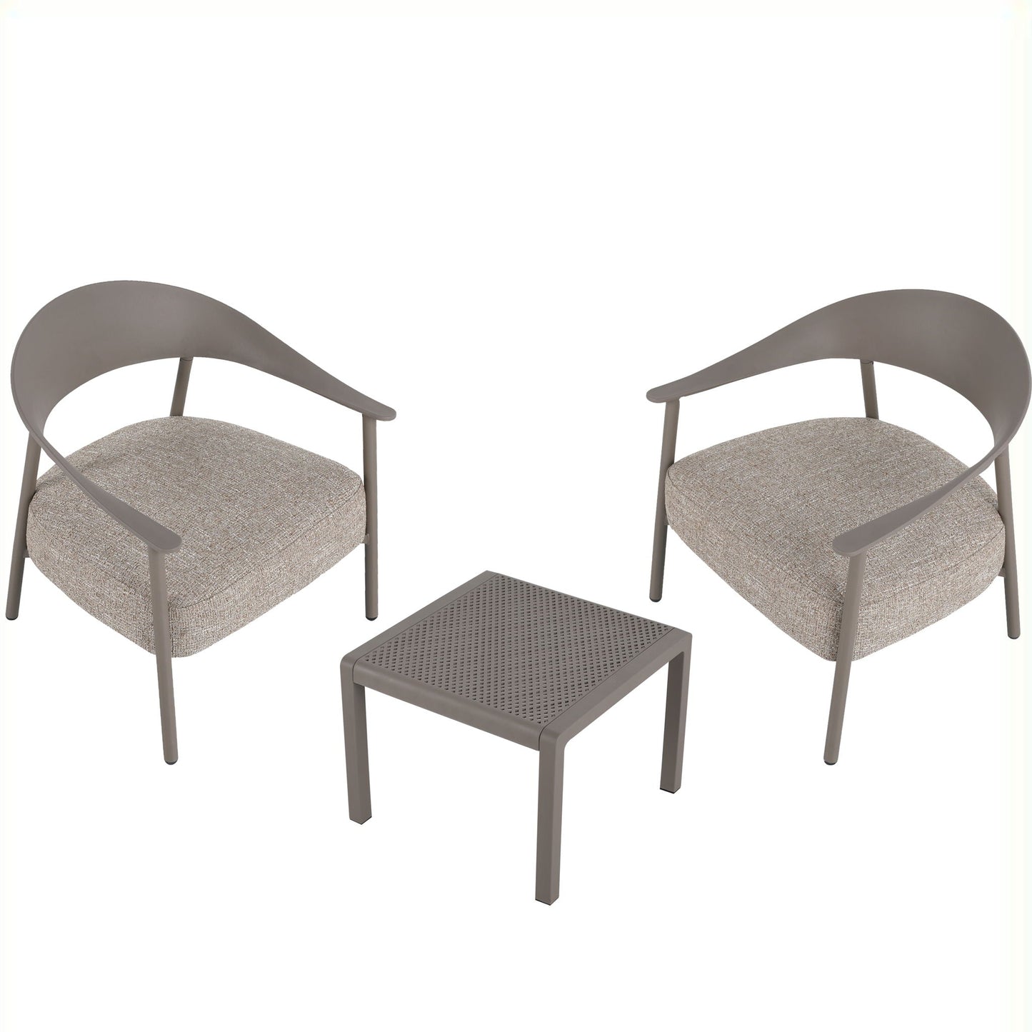 Furniture Set With Seat Cushions - Dark Gray - 3 Piece Outdoor Sets