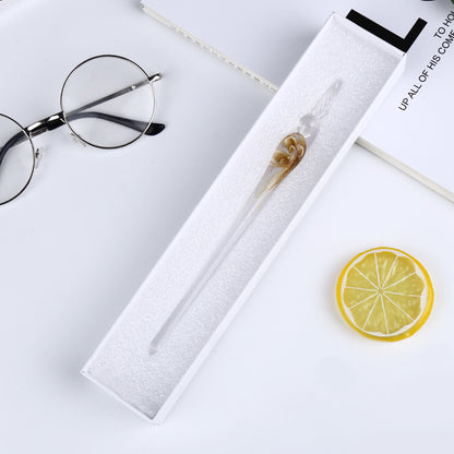 Artisan Glass Pen & Gold Ink Collection - Yellow - glass pen