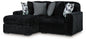 Midnight-Madness - Sectional - Black 2 Pc. Left Arm Facing Corner Chaise Sectional - Stationary Sectionals