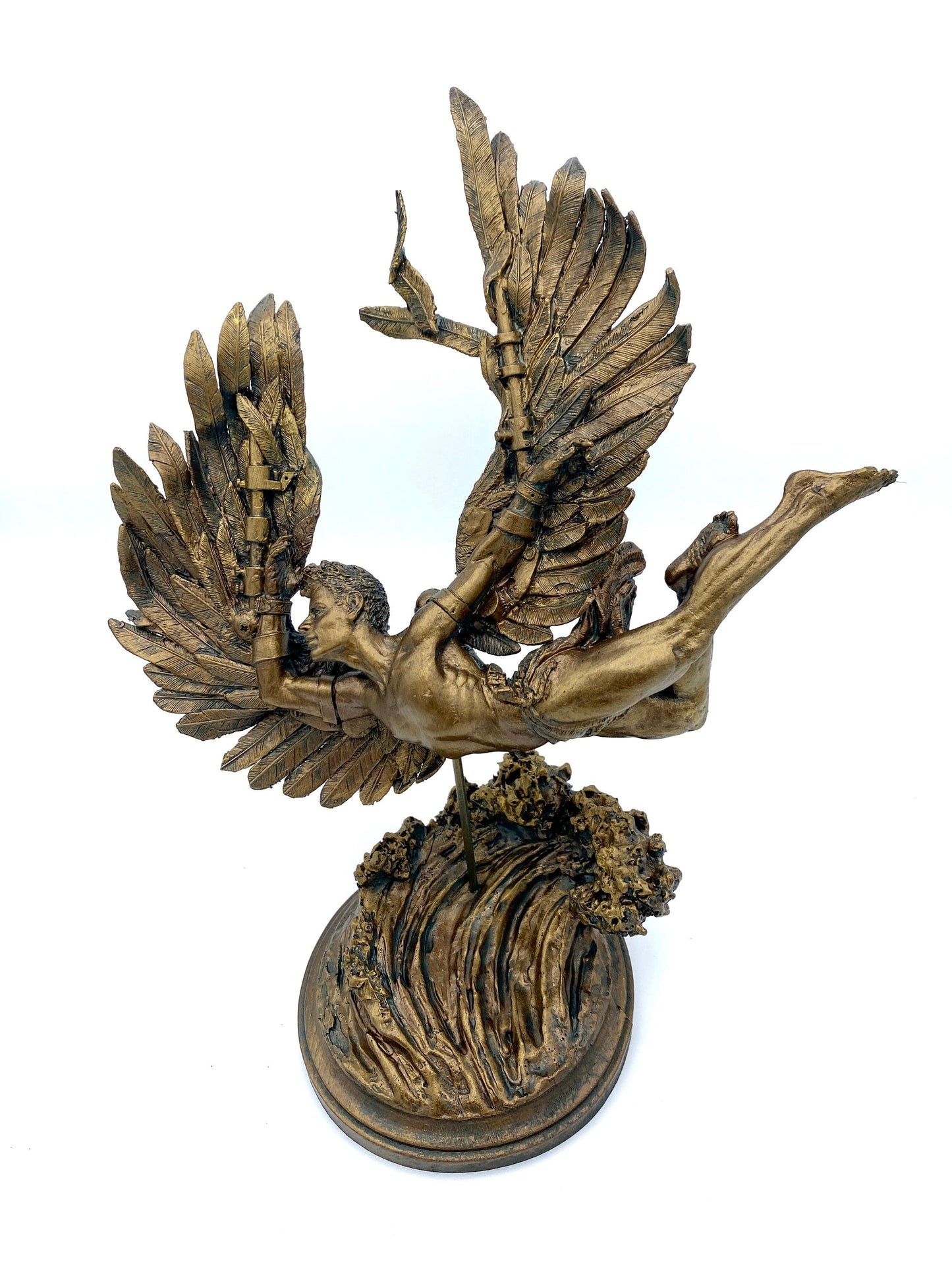 Flight of Icarus/ Fallen Angel Statue, Hand Painted Resin | Mythological Character Figurine | Myths and Legends Statue |Fantasy Art Decor - -
