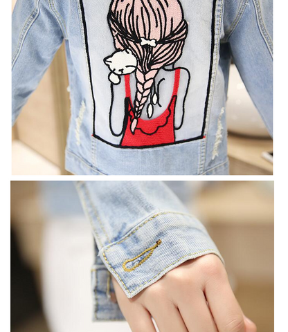 Short Denim Jacket - - jacket
