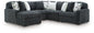 Midnight-Madness - Sectional - Dark Gray 5 Pc. Left Arm Facing Corner Chaise Sectional - Stationary Sectionals