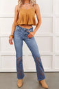 Embroidered Flare Leg Jeans - Medium -