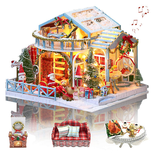 GuDoQi Craft Miniature Dollhouse Kit with Sound - Multicoloredc - mini dollhouse