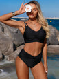 Twist Front High Waisted Swim Set- Shopimist- {{Product type}}