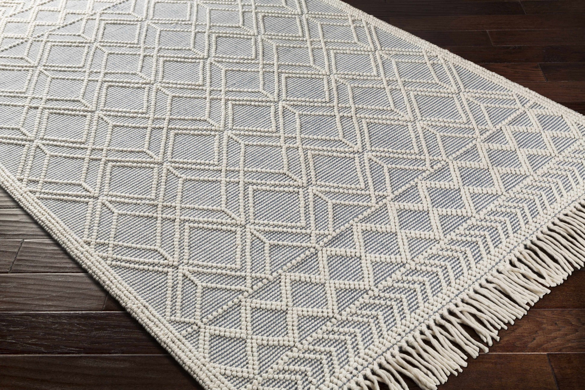 Ramsbury Ivory & Blue Area Rug - - Rugs