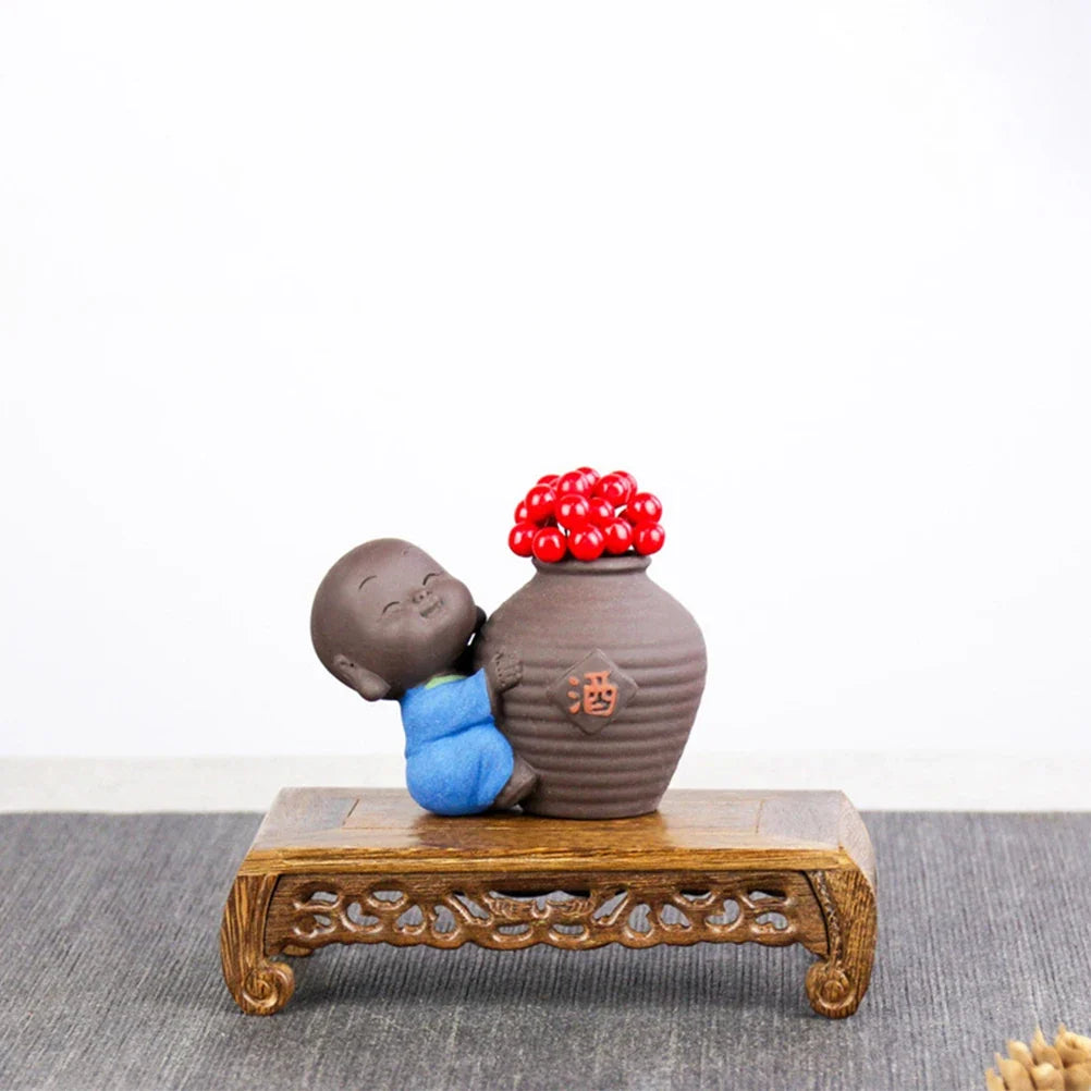 Rectangular Chinese Wood Base Display Stand for Carved Vase, Teapot, Bonsai - -
