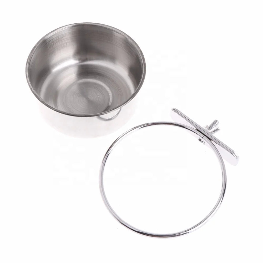 Stainless Steel Birds Bowl Removable Pets Water Cup Food Bowl