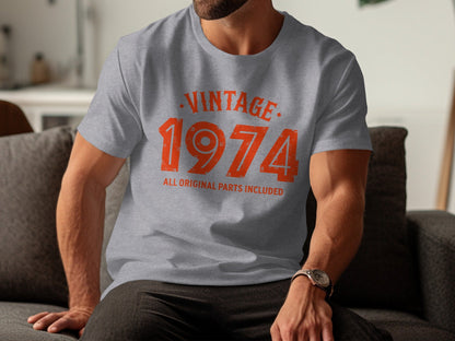 Vintage 1974 All Original Parts Included Birthday T-Shirt- Cloud 16 Clothing Co.- {{Product type}}