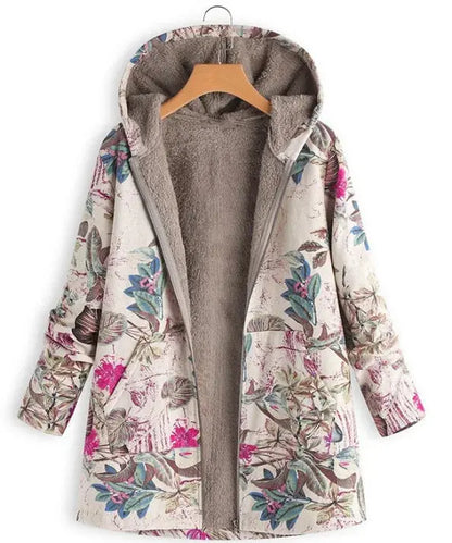 Cotton and Linen Cotton-Padded Long Outerwear Ladies Winter Coats Casual cream light blue pink