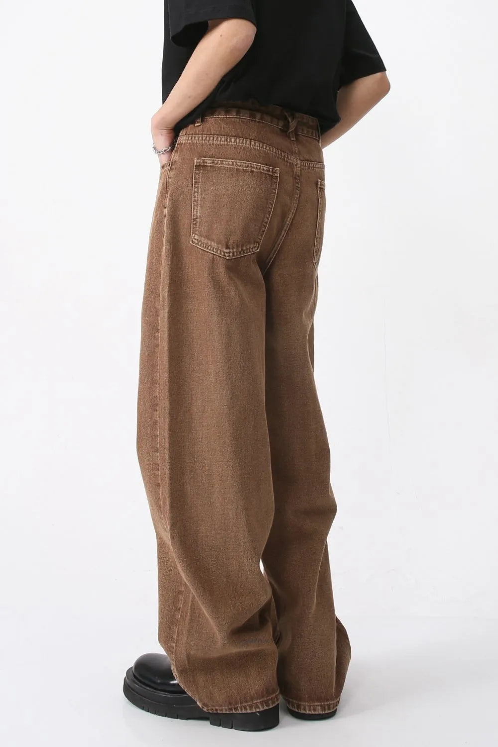 Wide Leg Jeans with Pockets - -