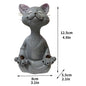 Zen Cat Buddha Statue - Grey - statues