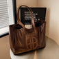 Ladies Leather Large Shoulder Bag dark brown