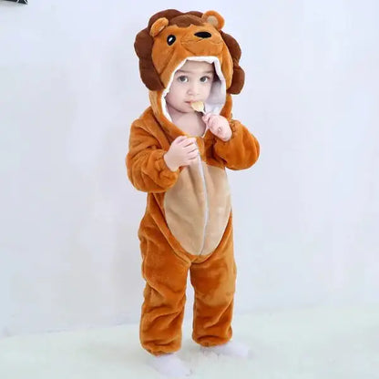 Childrens Long Sleeved Pajamas 3 Months brown white