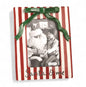 Christmas Bow Santa & Me Red & White Stripe Ceramic Photo Frame - - Christmas