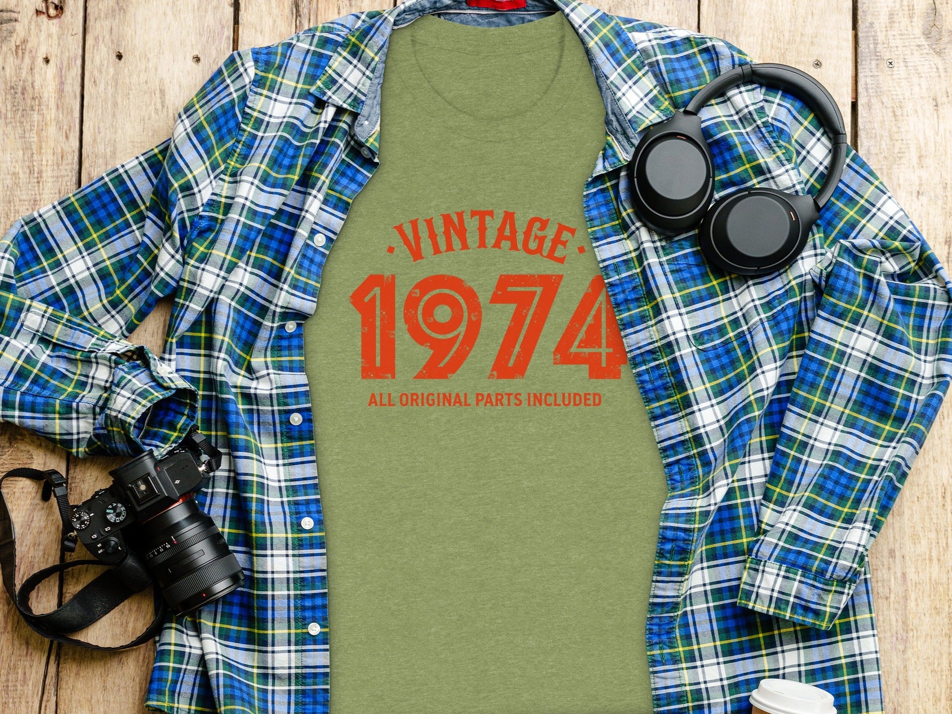 Vintage 1974 All Original Parts Included Birthday T-Shirt- Cloud 16 Clothing Co.- {{Product type}}