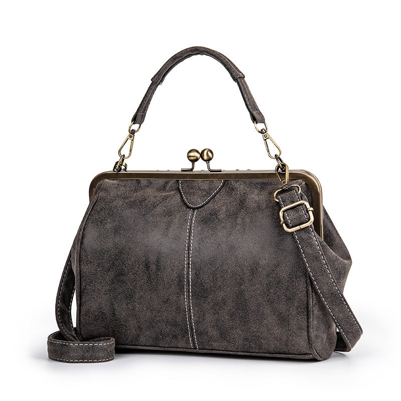 Matte Leather Womens Shoulder Bag - Grey 28*6*22cm - shoulder bag