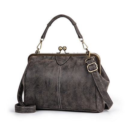 Matte Leather Womens Shoulder Bag - Grey 28*6*22cm - shoulder bag