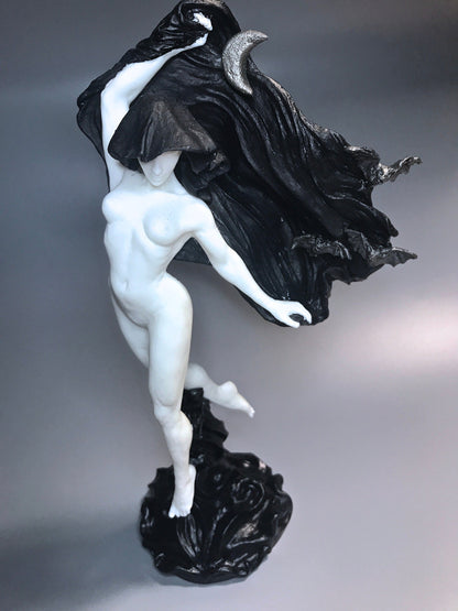 Nyx, the Goddess of the Night Statue, B&W Finish | Mythological Deities Figurine | Myths and Legends Character| Mythic Art for Gothic Decor - -