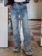 Men's Distressed Raw Hem Jeans - Medium -