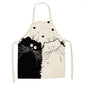 Cute Cat Print Cooking Kitchen Apron Black White 68 x 55 CM