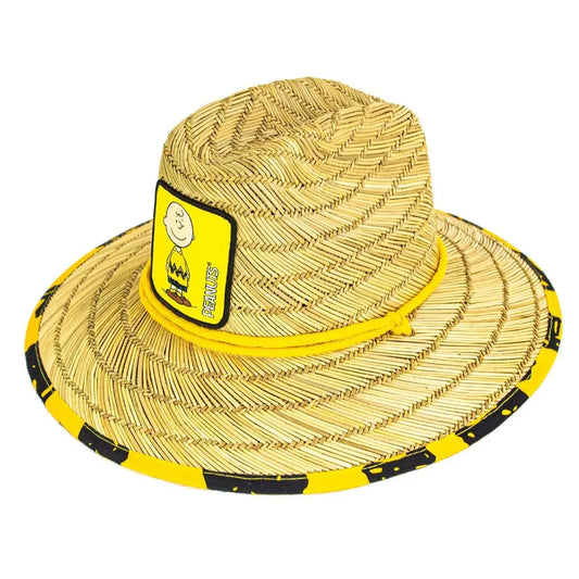 Peter Grimm Peanuts Charlie Junior - Childrens Straw Lifeguard Hat - Youth One Size Natural - Headwear