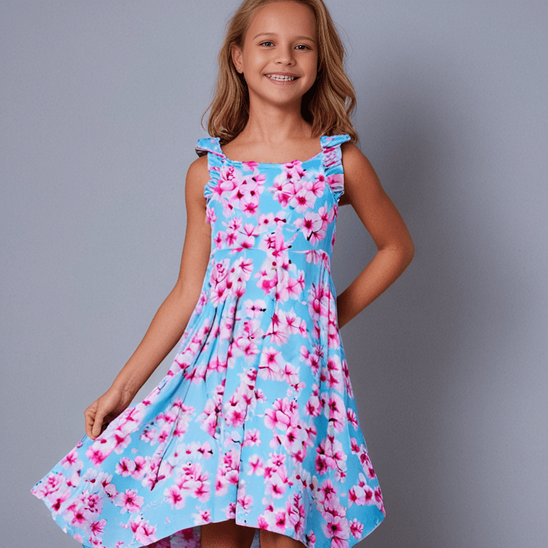 Cherry Blossom Racerback Dress - - Dresses