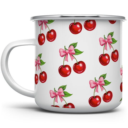 Cherry Bows Camp Mug - - mug