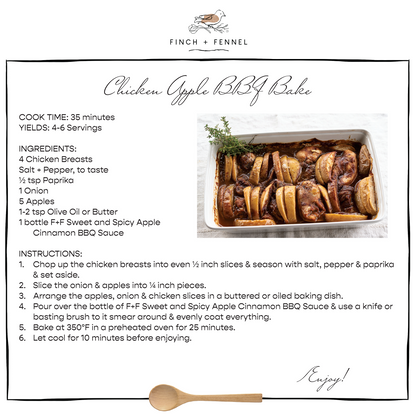 Sweet + Spicy Apple Cinnamon BBQ Sauce | Finch & Fennel - - Kitchen & Bath