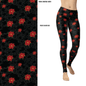 Poinsettia Christmas Flowers Leggings - 2X-4X = TC - Apparel