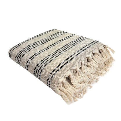 High-Quality Woven Stripe Turkish Throw - - Home Decor