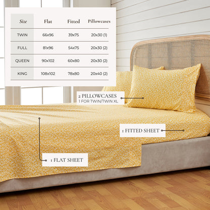 Watercolor Floral Sheet Set - Delia Collection - - Sheets