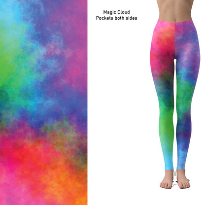 Magic Smoke Cloud Full Length Leggings with Pockets - 2X-4X =TC2 - Apparel