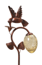 Solar-Powered Bronzed Animal Garden Stake - - Hummingbird - Home & Living >> Garden