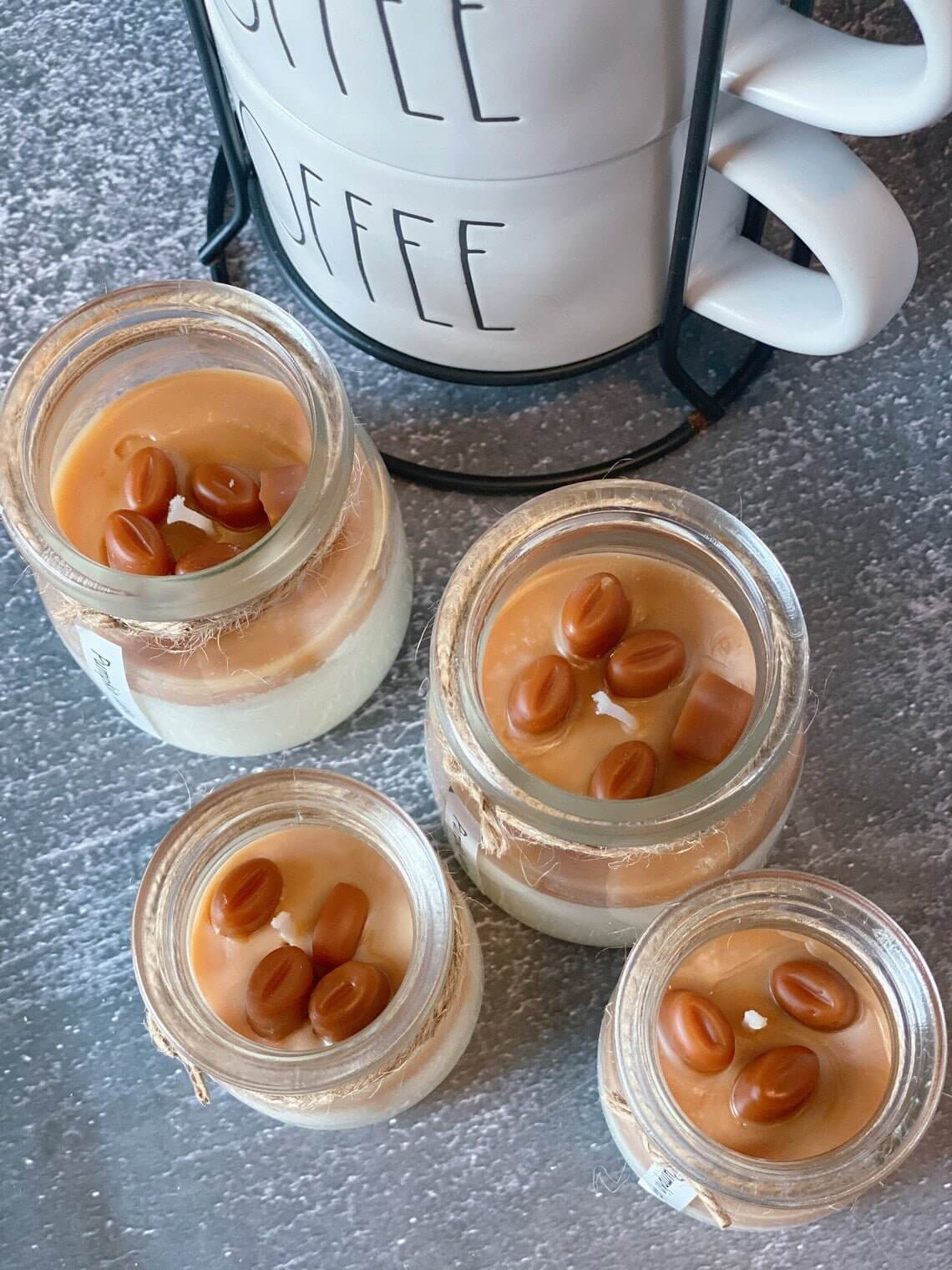 Coffee Candle in Glass Jar - - candles