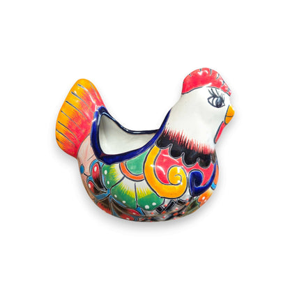 Colorful Talavera Chicken Planter Mexican Ceramic Art - - Talavera Planter