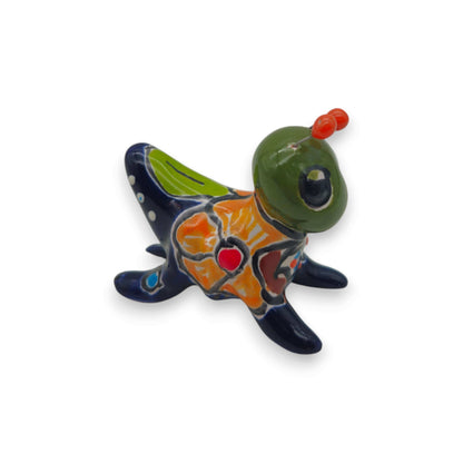 Set of 2 Colorful Talavera Crickets Mexican Ceramic Art - - Talavera Figurine