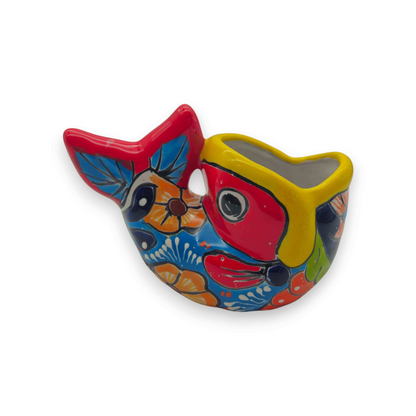 Colorful Talavera Fish Planter Mexican Hand-Painted Pottery - - Talavera Planter