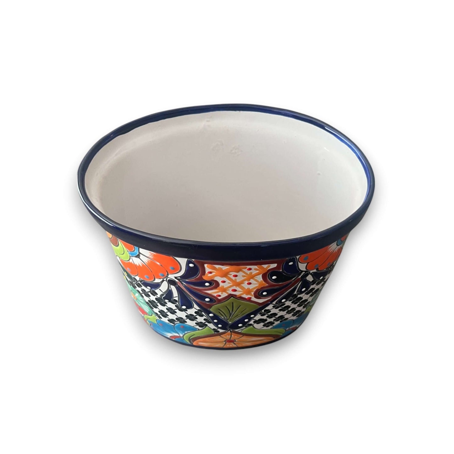 Colorful Talavera Trash Can Handmade Mexican Waste Bin - - wastebaskets