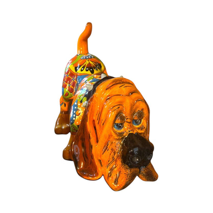 Talavera Hound Dog Statue Vibrant Mexican Ceramic Art - - Talavera Statue