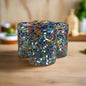 Confetti Pebbled Tumbler Hand-Blown Mexican Glassware - Set of 20 - Mexican Drinking Glass