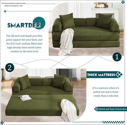 Convertible Folding Sofa Bed with Removable Backrest- ShipItFurniture- {{Product type}}