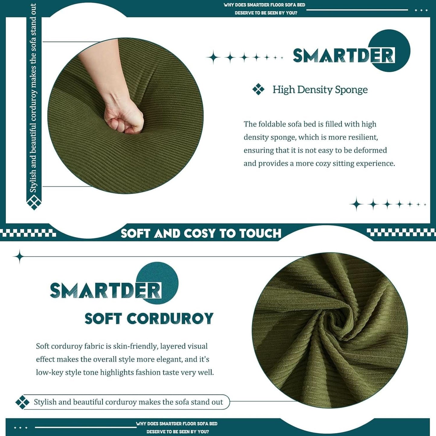 Convertible Folding Sofa Bed with Removable Backrest- ShipItFurniture- {{Product type}}